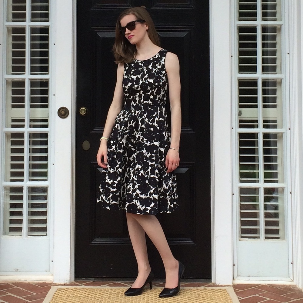 WORN ONCE Talbots floral fit and flare dress